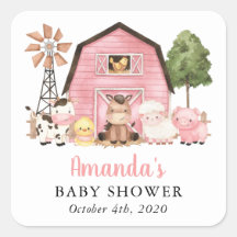 Farm Animals, Cute Animals, Pink Barn, Baby Shower