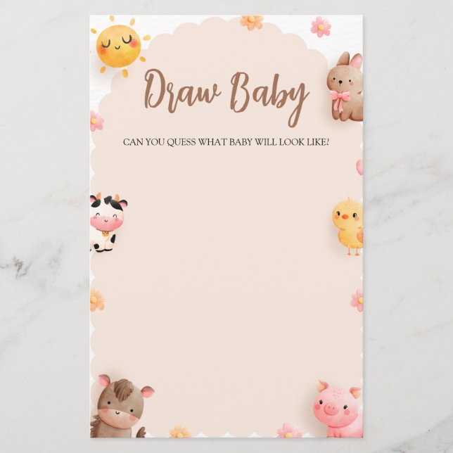 Farm Animals Draw Baby Game (Front)