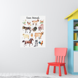 Farm Animals   Education Learning Classroom Poster