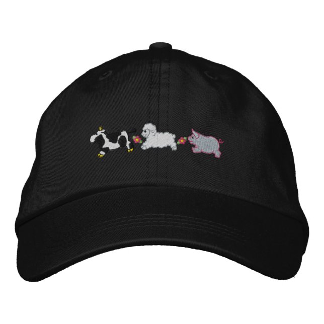 Farm Animals Embroidered Hat (Front)