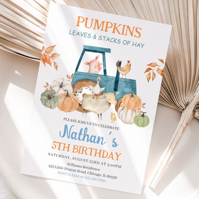 Farm Animals Fall Birthday Invitation (Creator Uploaded)