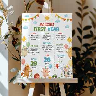 Farm Animals First Year Milestone Sign