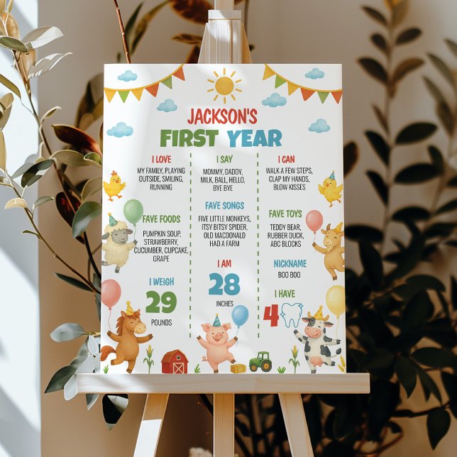 Farm Animals First Year Milestone Sign (Creator Uploaded)