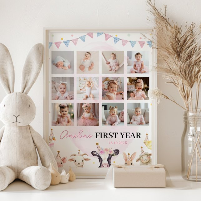 Farm Animals First Year Photo Milestone Poster (Creator Uploaded)