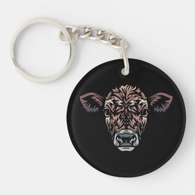 Farm Animals Friends Calf Key Ring (Front)