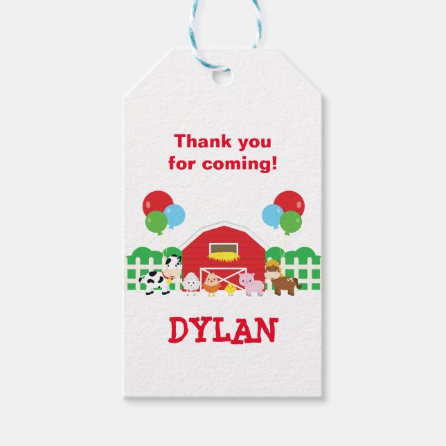 Farm Animals Gift Tags (Front)