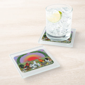 Farm Animals Glass Coaster