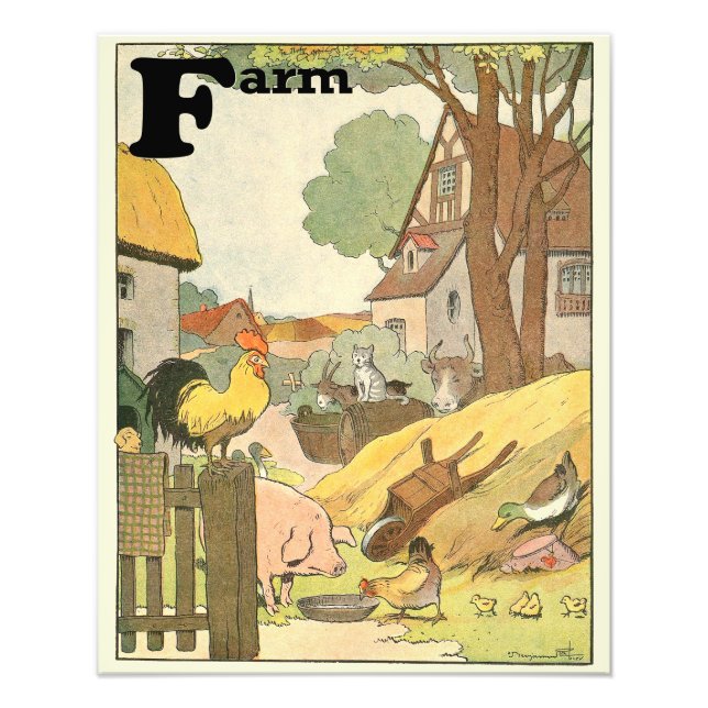 Farm Animals Illustrated Alphabet Photo Print (Front)