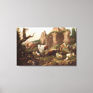 Farm animals in a landscape, 1685 canvas print