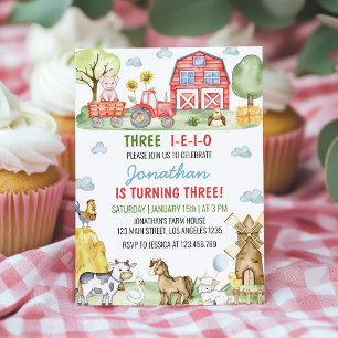 Farm Animals Kids Birthday Party Invitation
