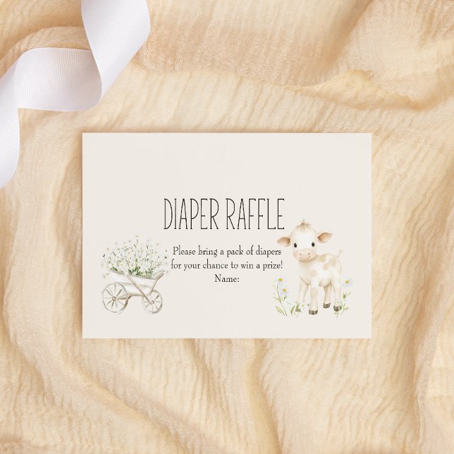 Farm Animals Meadow Baby Shower Diaper Raffle Card (Creator Uploaded)