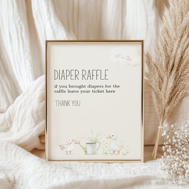Farm Animals Meadow Baby Shower Diaper Raffle Sign (Creator Uploaded)