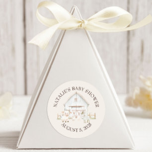 Farm Animals Meadow Friends Baby Shower Classic Round Sticker