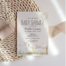 Farm Animals Meadow Friends Baby Shower Invitation