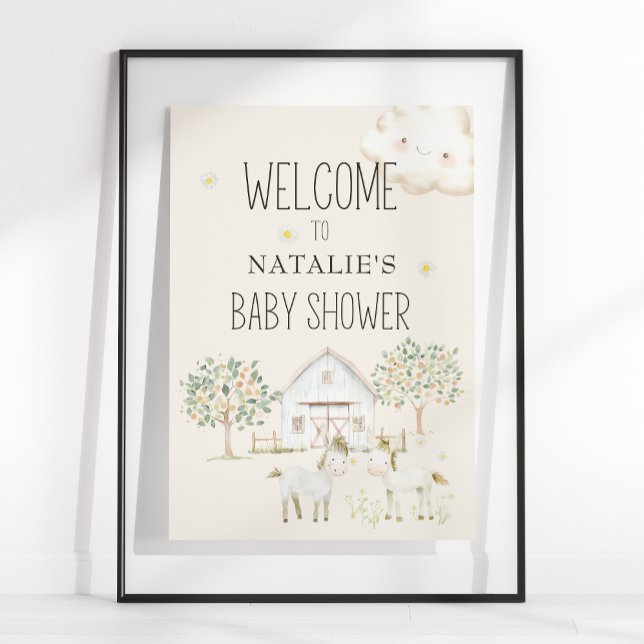 Farm Animals Meadow Friends Baby Shower Sign (Creator Uploaded)