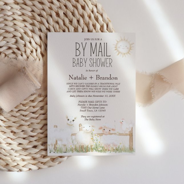 Farm Animals Meadow Friends By Mail Baby Shower  Invitation (Creator Uploaded)