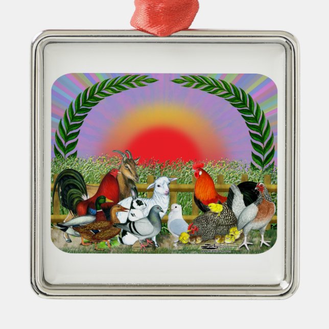 Farm Animals Metal Tree Decoration (Front)