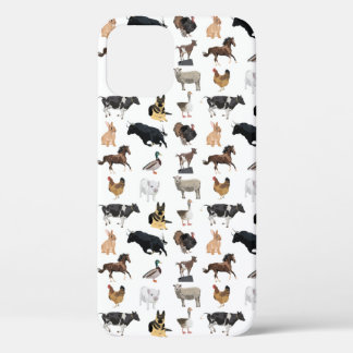 Farm Animals Pattern iPhone 12 Case