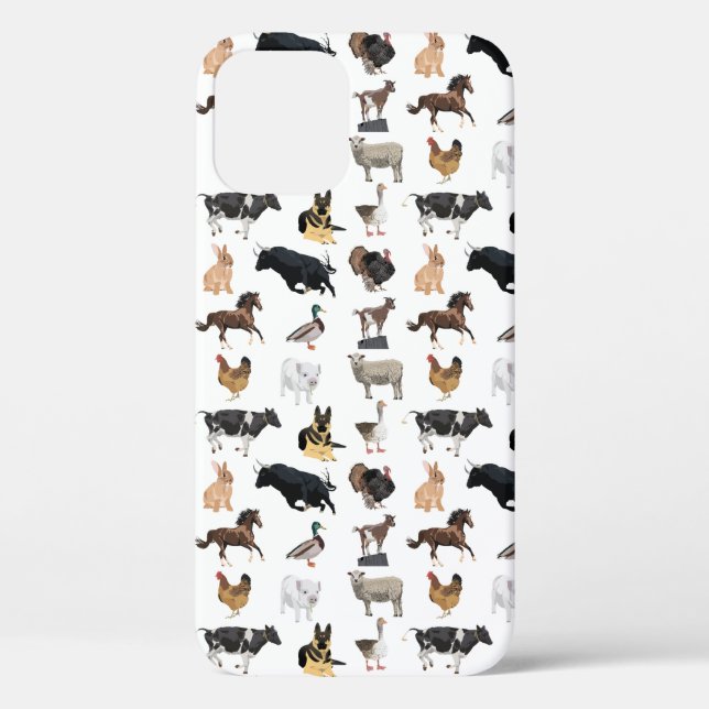 Farm Animals Pattern Case-Mate iPhone Case (Back)