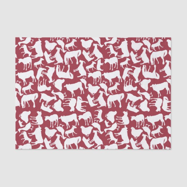 Farm Animals Pattern Tissue Paper (Front)