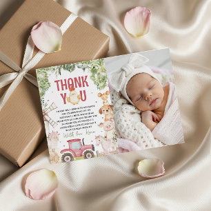 Farm Animals Photo Thank You Card