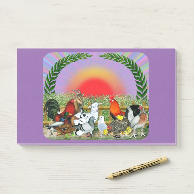 Farm Animals Post-it Notes (On Desk)