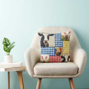 Farm Animals Quilt Pattern Cushion
