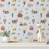 Farm Animals Red Barn Nursery Peel and Stick