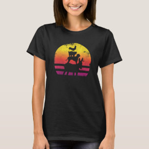 Farm Animals Retro Vintage Sunset Donkey Dog Cat R T-Shirt