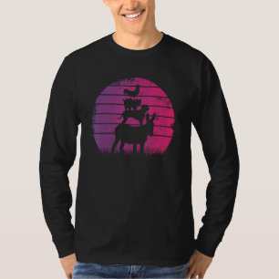 Farm Animals Retro Vintage Sunset Donkey Dog Cat R T-Shirt