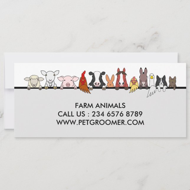 Farm Animals Sheep Chicken Cow customer gift Invitation (Front)