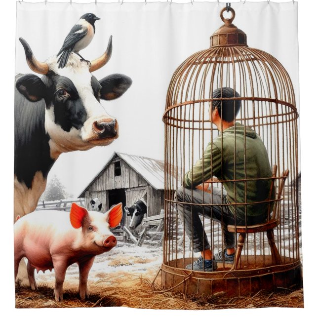 Farm Animals Shower Curtain (Front)