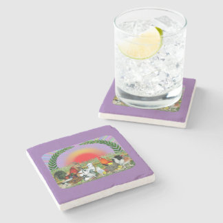 Farm Animals Stone Coaster