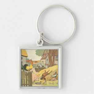 Farm Animals Story Book Illustrated Key Ring
