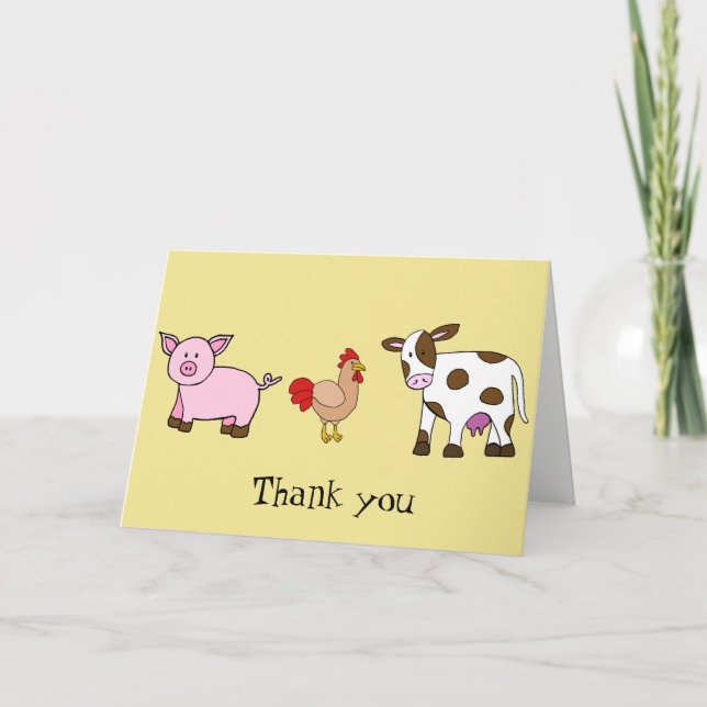 Farm Animals, Thank you note (Front)