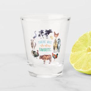 Farm animals These are a few of my watercolor Shot Glass