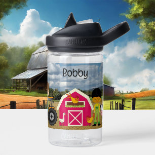 Farm Animals Tractor Add Child's Name Fun Water Bo Bottle