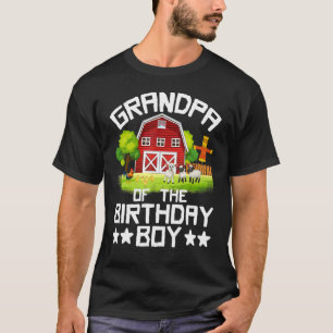 Farm Animals Tractor Farmer Grandpa Of The Birthd T-Shirt