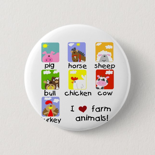 Farm Animals Tshirts and Gifts 6 Cm Round Badge (Front)