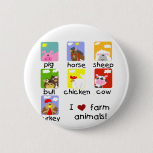 Farm Animals Tshirts and Gifts 6 Cm Round Badge
