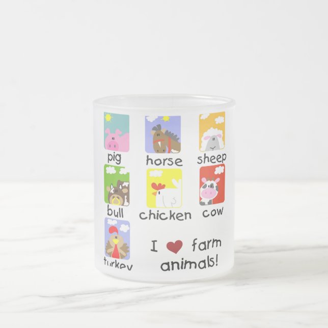 Farm Animals Tshirts and Gifts Frosted Glass Coffee Mug (Center)