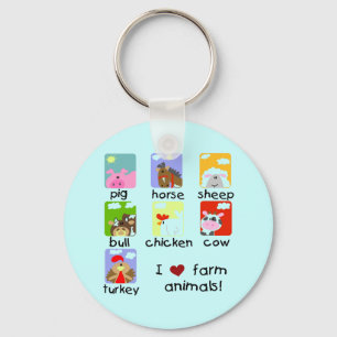 Farm Animals Tshirts and Gifts Key Ring