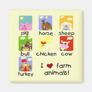 Farm Animals Tshirts and Gifts Magnet