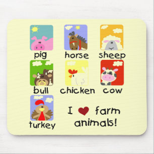 Farm Animals Tshirts and Gifts Mouse Pad