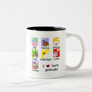 Farm Animals Tshirts and Gifts Two-Tone Coffee Mug