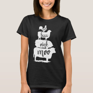 Farm Animals Vintage Pyramid Farmer Country Girl W T-Shirt