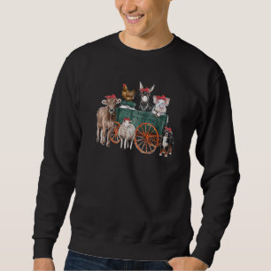Farm Animals Wagon Pig Goat Sheep Dog Chicken Donk Sweatshirt