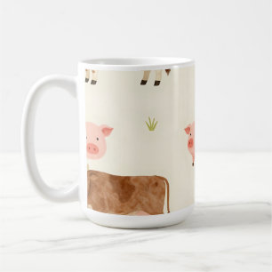 Farm Animals Watercolor Cute Pattern Coffee Mug