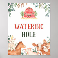 Farm Animals Watering Hole Sign