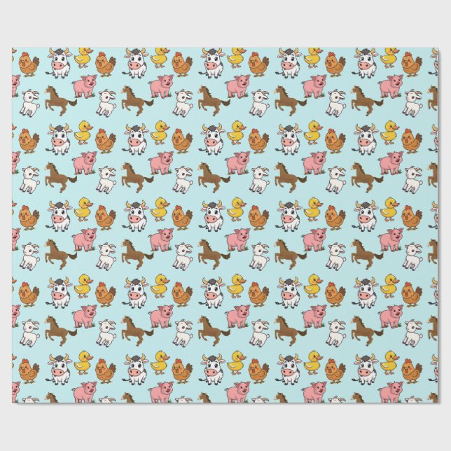 Farm Animals Wrapping Paper (Flat)